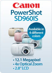 Canon &nbsp;- &nbsp;PowerShot SD960 IS 12.1 Megapixels Digital ELPH Camera - Blue (3578B001)