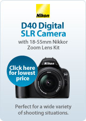Nikon &nbsp;- &nbsp;D40 Digital SLR Camera with 18-55mm Nikkor Zoom Lens Kit