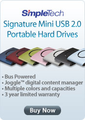 SimpleTech Signature Mini USB 2.0 Portable Hard Drives