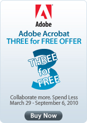 Adobe Acrobat THREE for FREE OFFER