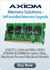 Axiom Memory Solutions &nbsp;- &nbsp;Self-Installed Memory Upgrade - 2GB PC2-5300 667MHz DDR2 SDRAM SODIMM for Select iMac, MacBook Pro and MacBook Models
