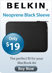 Belkin Neoprene Black Sleeve The perfect fit for your MacBook Air