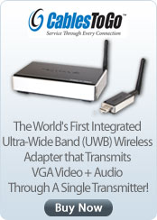 The World's First Integrated Ultra-Wide Band (UWB) Wireless Adapter That Transmits VGA Video + Audio Through A Single Transmitter!