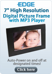 Edge 7" High Resolution Digital Picture Frame with MP3 Player