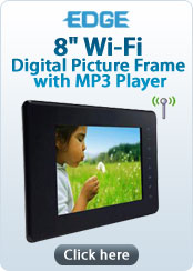 Edge 8" Wi-Fi Digital Picture Frame with MP3 Player