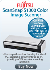 FujitsuScanSnap S1300 Sheet Fed Scanner