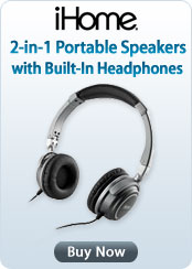 iHome 2-in-1 Portable Speakers with Built-In Headphones