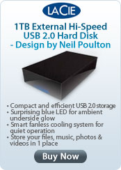 LaCie 1TB External Hi-Speed USB 2.0 Hard Disk - Design by Neil Poulton