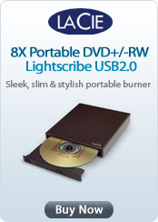 Lacie 8X Portable DVD+/-RW Lightscribe USB2.0