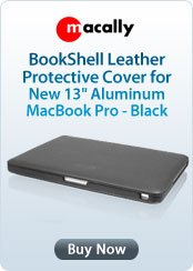 MacAlly Peripherals BookShell Leather Protective Cover for New 13" Aluminum MacBook Pro - Black