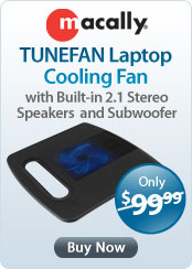 MacAlly TUNEFAN Laptop Cooling Fan with Built-in 2.1 Stereo Speakers and SubwooferX