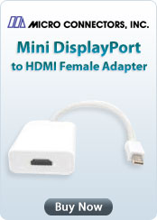 Micro Connectors Mini DisplayPort to HDMI Female Adapter 9in