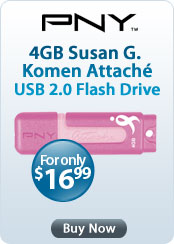 PNY 4GB Susan G. Komen Attaché USB 2.0 Flash Drive