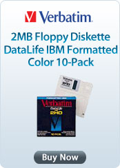 Verbatim &nbsp;- &nbsp;2MB Floppy Diskette DataLife IBM Formatted Color 10-Pack