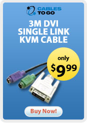 Cables To Go &nbsp;- &nbsp;Keyboard / video / mouse (KVM) cable - 6 pin PS/2, DVI-D (M) - 6 pin PS/2, DVI-D (F) - 10 ft