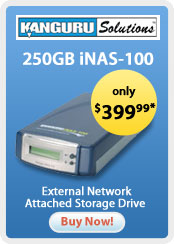 Kanguru Solutions &nbsp;- &nbsp;250GB iNAS-100 External Network Attached Storage Drive