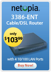 Netopia &nbsp;- &nbsp;3386-ENT Cable/DSL Router with 4 10/100 LAN Ports