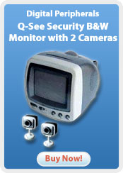 Digital Peripherals &nbsp;- &nbsp;Q-See Security B&amp;W Monitor with 2 Cameras