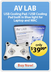 AV LAB &nbsp;- &nbsp;USB Cooling Pad / USB Cooling Pad built in Blue light for Laptop and MAC