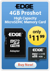 EDGE &nbsp;- &nbsp;4GB Proshot High Capacity MicroSDHC Memory Card Class6