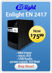 Enlight &nbsp;- &nbsp;EN 2417 - Mini tower - micro ATX - power supply 350 Watt - USB/Audio