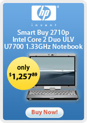 HP &nbsp;- &nbsp;Smart Buy 2710p Intel Core 2 Duo ULV U7700 1.33GHz Notebook - Ships with XP Tablet installed with option to upgrade to Vista 