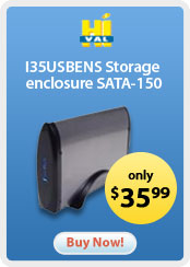 Hi-Val &nbsp;- &nbsp;I35USBENS - Storage enclosure - SATA-150 - 150 MBps - Hi-Speed USB
