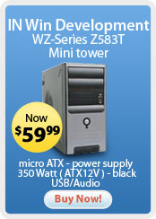 IN Win Development &nbsp;- &nbsp;WZ-Series Z583T - Mini tower - micro ATX - power supply 350 Watt ( ATX12V ) - black - USB/Audio