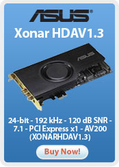 ASUS Xonar HDAV1.3 - Sound card - 24-bit - 192 kHz - 120 dB SNR - 7.1 - PCI Express x1 - AV200
