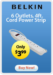 Belkin 6 Outlets, 4ft. Cord Power Strip