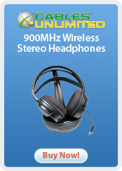 Cables Unlimited 900MHz Wireless Stereo Headphones