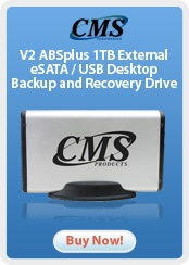 CMS Products &nbsp;- &nbsp;V2 ABSplus 1TB External eSATA / USB Desktop Backup and Recovery Drive