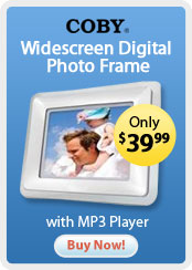 Coby 8.5 Widescreen Digital Photo Frame with MP3 Player