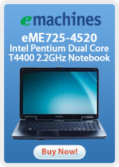eMachines eME725-4520 Intel Pentium Dual Core T4400 2.2GHz Notebook