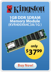 Kingston 1GB DDR SDRAM Memory Module (KVR400X64C3A/1G)