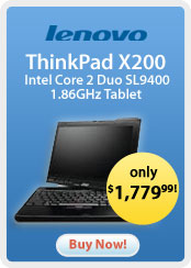 Lenovo ThinkPad X200 TopSeller - Intel Core 2 Duo SL9400 1.86GHz Tablet