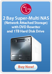 LG Electronics 2 Bay Super-Multi NAS (Network Attached Storage) with DVD Rewriter and 1TB Hard Disk Drive