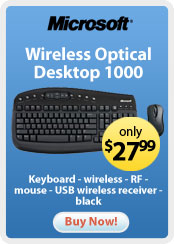 Microsoft Wireless Optical Desktop 1000 - Keyboard - wireless - RF - mouse - USB wireless receiver - black