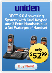 Uniden Uniden igital DECT 6.0 Answering System with Dual Keypad and 2 Extra Handsets plus a 3rd Waterproof Handset