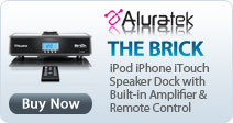 Aluratek THE BRICK iPod iPhone iTouch Speaker Dock with Built-in Amplifier &amp; Remote Control 