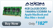 Axiom 4GB 1066MHzDDR3 SDRAM SODIMM