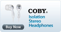 Coby Isolation Stereo Headphones