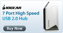 IoGear 7 Port High Speed USB 2.0 Hub