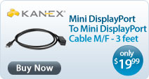 KANEX Mini DisplayPort To Mini DisplayPort Cable M/F - 3 feet 