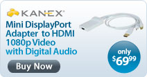 Kanex Mini DisplayPort Adapter to HDMI 1080p Video with Digital Audio