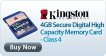 Kingston Digital 4GB Secure Digital High Capacity Memory Card - Class 4
