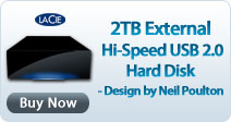Lacie 2TB External Hi-Speed USB 2.0 Hard Disk - Design by Neil Poulton 