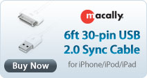 MacAlly Peripherals 6ft 30-pin USB 2.0 Sync Cable for iPhone/iPod/iPad