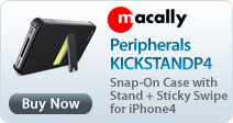 MacAlly Peripherals KICKSTANDP4 Snap-On Case with Stand + Sticky Swipe for iPhone4
