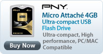 PNY Micro Attach 4GB Ultra-compact USB Flash Drive